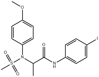 N-(4-iodophenyl)-2-[4-methoxy(methylsulfonyl)anilino]propanamide Struktur