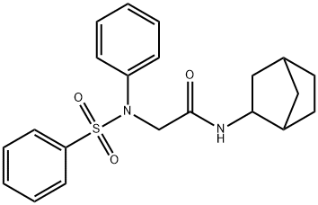 N-bicyclo[2.2.1]hept-2-yl-2-[(phenylsulfonyl)anilino]acetamide Struktur