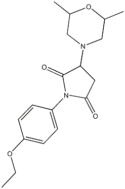 3-(2,6-dimethyl-4-morpholinyl)-1-(4-ethoxyphenyl)-2,5-pyrrolidinedione Struktur