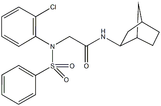 N-bicyclo[2.2.1]hept-2-yl-2-[2-chloro(phenylsulfonyl)anilino]acetamide Struktur