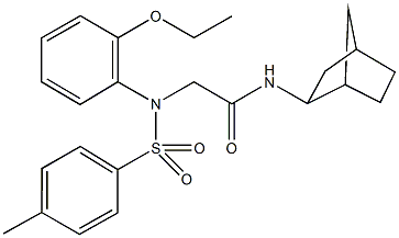 N-bicyclo[2.2.1]hept-2-yl-2-{2-ethoxy[(4-methylphenyl)sulfonyl]anilino}acetamide Struktur