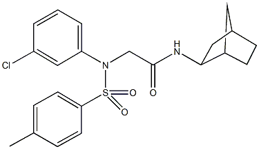 N-bicyclo[2.2.1]hept-2-yl-2-[3-chloro-4-methyl(phenylsulfonyl)anilino]acetamide Struktur