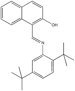 1-{[(2,5-ditert-butylphenyl)imino]methyl}-2-naphthol Struktur