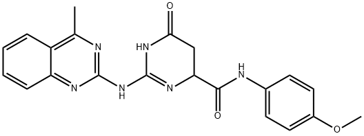 N-(4-methoxyphenyl)-2-[(4-methyl-2-quinazolinyl)amino]-6-oxo-1,4,5,6-tetrahydro-4-pyrimidinecarboxamide Struktur