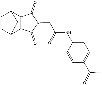 N-(4-acetylphenyl)-2-(3,5-dioxo-4-azatricyclo[5.2.1.0~2,6~]dec-4-yl)acetamide Struktur