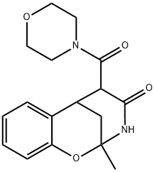 9-methyl-12-(4-morpholinylcarbonyl)-8-oxa-10-azatricyclo[7.3.1.0~2,7~]trideca-2,4,6-trien-11-one Struktur