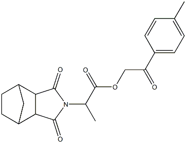 2-(4-methylphenyl)-2-oxoethyl 2-(3,5-dioxo-4-azatricyclo[5.2.1.0~2,6~]dec-4-yl)propanoate Struktur