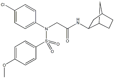 N-bicyclo[2.2.1]hept-2-yl-2-{4-chloro[(4-methoxyphenyl)sulfonyl]anilino}acetamide Struktur