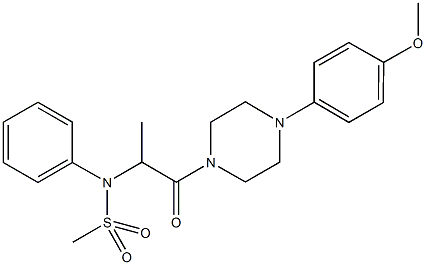 N-{2-[4-(4-methoxyphenyl)-1-piperazinyl]-1-methyl-2-oxoethyl}-N-phenylmethanesulfonamide Struktur