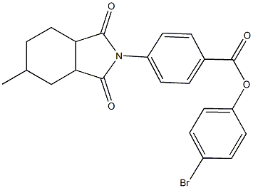 4-bromophenyl 4-(5-methyl-1,3-dioxooctahydro-2H-isoindol-2-yl)benzoate Struktur