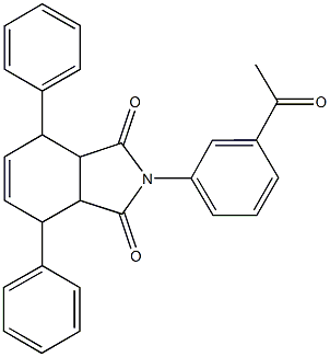 2-(3-acetylphenyl)-4,7-diphenyl-3a,4,7,7a-tetrahydro-1H-isoindole-1,3(2H)-dione Struktur