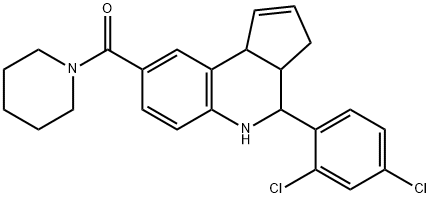 4-(2,4-dichlorophenyl)-8-(1-piperidinylcarbonyl)-3a,4,5,9b-tetrahydro-3H-cyclopenta[c]quinoline Struktur