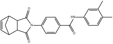 N-(3,4-dimethylphenyl)-4-(3,5-dioxo-4-azatricyclo[5.2.1.0~2,6~]dec-8-en-4-yl)benzamide Struktur