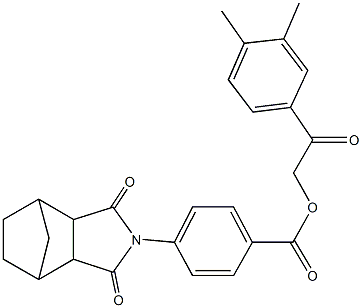 2-(3,4-dimethylphenyl)-2-oxoethyl 4-(3,5-dioxo-4-azatricyclo[5.2.1.0~2,6~]dec-4-yl)benzoate Struktur