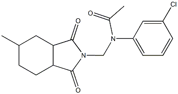 N-(3-chlorophenyl)-N-[(5-methyl-1,3-dioxooctahydro-2H-isoindol-2-yl)methyl]acetamide Struktur