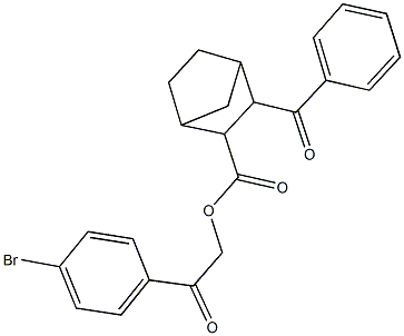 2-(4-bromophenyl)-2-oxoethyl 3-benzoylbicyclo[2.2.1]heptane-2-carboxylate Struktur