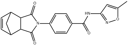 4-(3,5-dioxo-4-azatricyclo[5.2.1.0~2,6~]dec-8-en-4-yl)-N-(5-methyl-3-isoxazolyl)benzamide Struktur