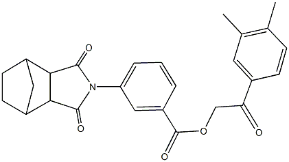 2-(3,4-dimethylphenyl)-2-oxoethyl 3-(3,5-dioxo-4-azatricyclo[5.2.1.0~2,6~]dec-4-yl)benzoate Struktur