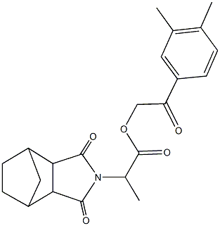 2-(3,4-dimethylphenyl)-2-oxoethyl 2-(3,5-dioxo-4-azatricyclo[5.2.1.0~2,6~]dec-4-yl)propanoate Struktur