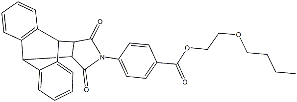 2-butoxyethyl 4-(16,18-dioxo-17-azapentacyclo[6.6.5.0~2,7~.0~9,14~.0~15,19~]nonadeca-2,4,6,9,11,13-hexaen-17-yl)benzoate Struktur