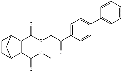 2-(2-[1,1'-biphenyl]-4-yl-2-oxoethyl) 3-methyl bicyclo[2.2.1]heptane-2,3-dicarboxylate Struktur