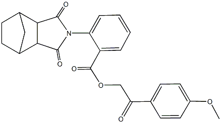 2-(4-methoxyphenyl)-2-oxoethyl 2-(3,5-dioxo-4-azatricyclo[5.2.1.0~2,6~]dec-4-yl)benzoate Struktur