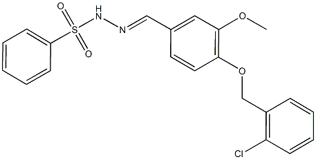 N'-{4-[(2-chlorobenzyl)oxy]-3-methoxybenzylidene}benzenesulfonohydrazide Struktur