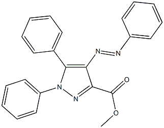 methyl 1,5-diphenyl-4-(phenyldiazenyl)-1H-pyrazole-3-carboxylate Struktur