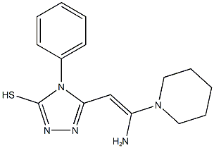 5-[2-amino-2-(1-piperidinyl)vinyl]-4-phenyl-4H-1,2,4-triazol-3-yl hydrosulfide Struktur