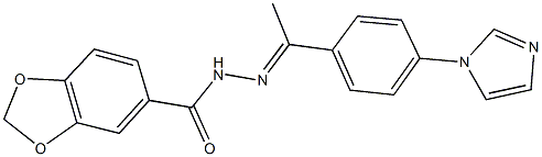 N'-{1-[4-(1H-imidazol-1-yl)phenyl]ethylidene}-1,3-benzodioxole-5-carbohydrazide Struktur