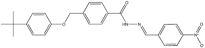 4-[(4-tert-butylphenoxy)methyl]-N'-{4-nitrobenzylidene}benzohydrazide Struktur