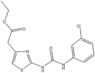 ethyl (2-{[(3-chloroanilino)carbonyl]amino}-1,3-thiazol-4-yl)acetate Struktur