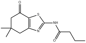 N-(5,5-dimethyl-7-oxo-4,5,6,7-tetrahydro-1,3-benzothiazol-2-yl)butanamide Struktur