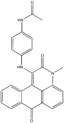 N-{4-[(3-methyl-2,7-dioxo-2,7-dihydro-3H-naphtho[1,2,3-de]quinolin-1-yl)amino]phenyl}acetamide Struktur