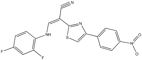 3-(2,4-difluoroanilino)-2-(4-{4-nitrophenyl}-1,3-thiazol-2-yl)acrylonitrile Struktur