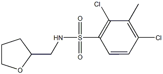 2,4-dichloro-3-methyl-N-(tetrahydro-2-furanylmethyl)benzenesulfonamide Struktur