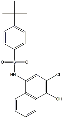 4-tert-butyl-N-(3-chloro-4-hydroxy-1-naphthyl)benzenesulfonamide Struktur