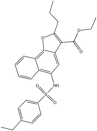 ethyl 5-{[(4-ethylphenyl)sulfonyl]amino}-2-propylnaphtho[1,2-b]furan-3-carboxylate Struktur