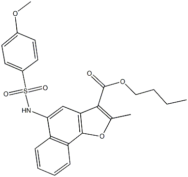 butyl 5-{[(4-methoxyphenyl)sulfonyl]amino}-2-methylnaphtho[1,2-b]furan-3-carboxylate Struktur