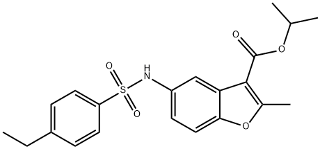 isopropyl 5-{[(4-ethylphenyl)sulfonyl]amino}-2-methyl-1-benzofuran-3-carboxylate Struktur