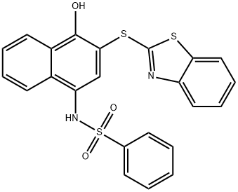 N-[3-(1,3-benzothiazol-2-ylsulfanyl)-4-hydroxy-1-naphthyl]benzenesulfonamide Struktur