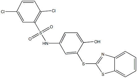 N-[3-(1,3-benzothiazol-2-ylsulfanyl)-4-hydroxyphenyl]-2,5-dichlorobenzenesulfonamide Struktur