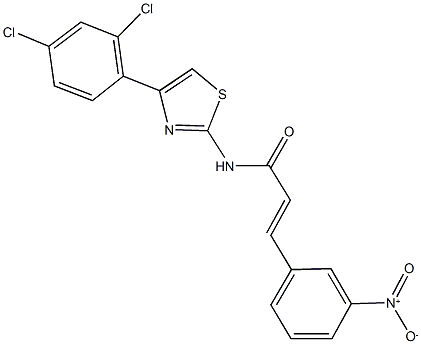 N-[4-(2,4-dichlorophenyl)-1,3-thiazol-2-yl]-3-{3-nitrophenyl}acrylamide Struktur