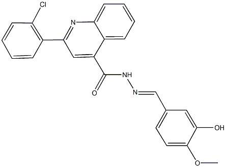 2-(2-chlorophenyl)-N'-(3-hydroxy-4-methoxybenzylidene)-4-quinolinecarbohydrazide Struktur