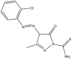 4-[(2-chlorophenyl)diazenyl]-3-methyl-5-oxo-4,5-dihydro-1H-pyrazole-1-carbothioamide Struktur