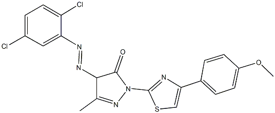 4-[(2,5-dichlorophenyl)diazenyl]-2-[4-(4-methoxyphenyl)-1,3-thiazol-2-yl]-5-methyl-2,4-dihydro-3H-pyrazol-3-one Struktur