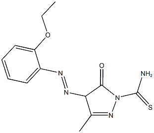 4-[(2-ethoxyphenyl)diazenyl]-3-methyl-5-oxo-4,5-dihydro-1H-pyrazole-1-carbothioamide Struktur