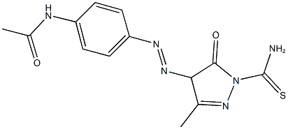 N-(4-{2-[1-(aminocarbothioyl)-3-methyl-5-oxo-4,5-dihydro-1H-pyrazol-4-yl]diazenyl}phenyl)acetamide Struktur