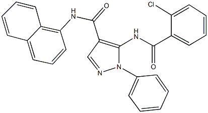 5-[(2-chlorobenzoyl)amino]-N-(1-naphthyl)-1-phenyl-1H-pyrazole-4-carboxamide Struktur