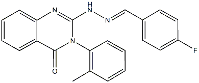 4-fluorobenzaldehyde [3-(2-methylphenyl)-4-oxo-3,4-dihydro-2-quinazolinyl]hydrazone Struktur